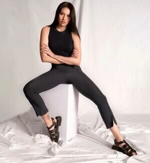 Epoque Evolution Jet Set Trousers Black Ponte Ankle Pants Size 10 Minimalist